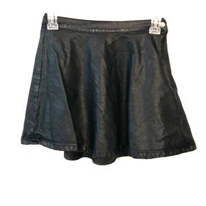 Leather biker mini skirt